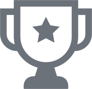 Gray trophy icon with a star in the center.