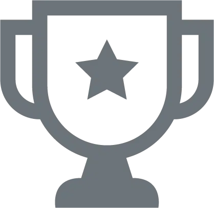 Gray trophy icon with a star in the center.